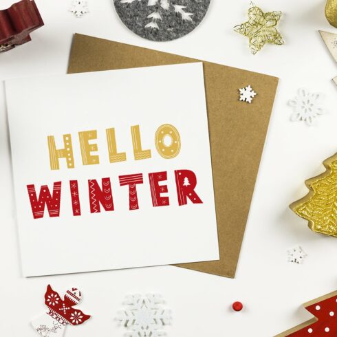 Hello Winter Typography cover image.