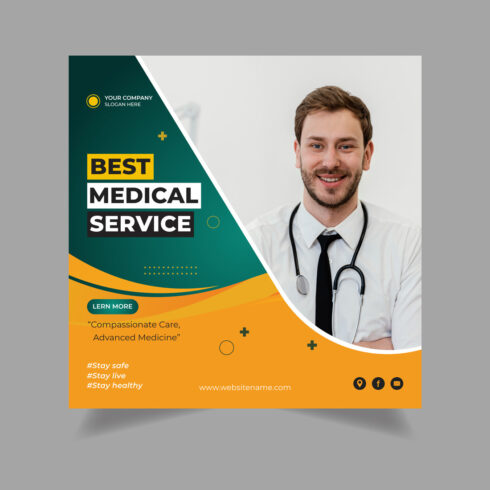 Medical health care flyer social media and horizontal web banner template only-$2 cover image.