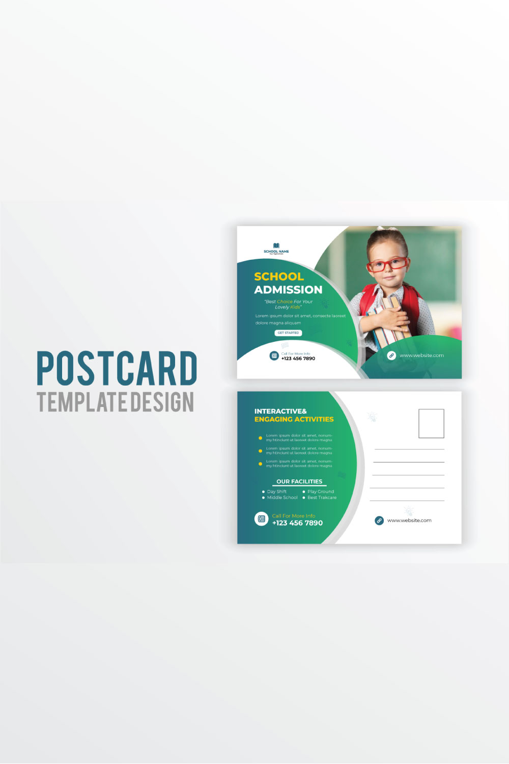 Creative Business Postcard Design pinterest preview image.