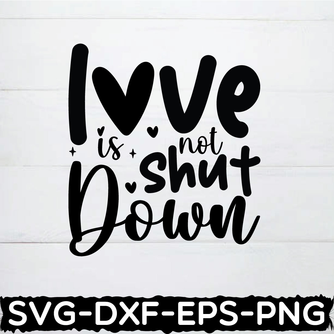 love is not shut down shirt cover image.