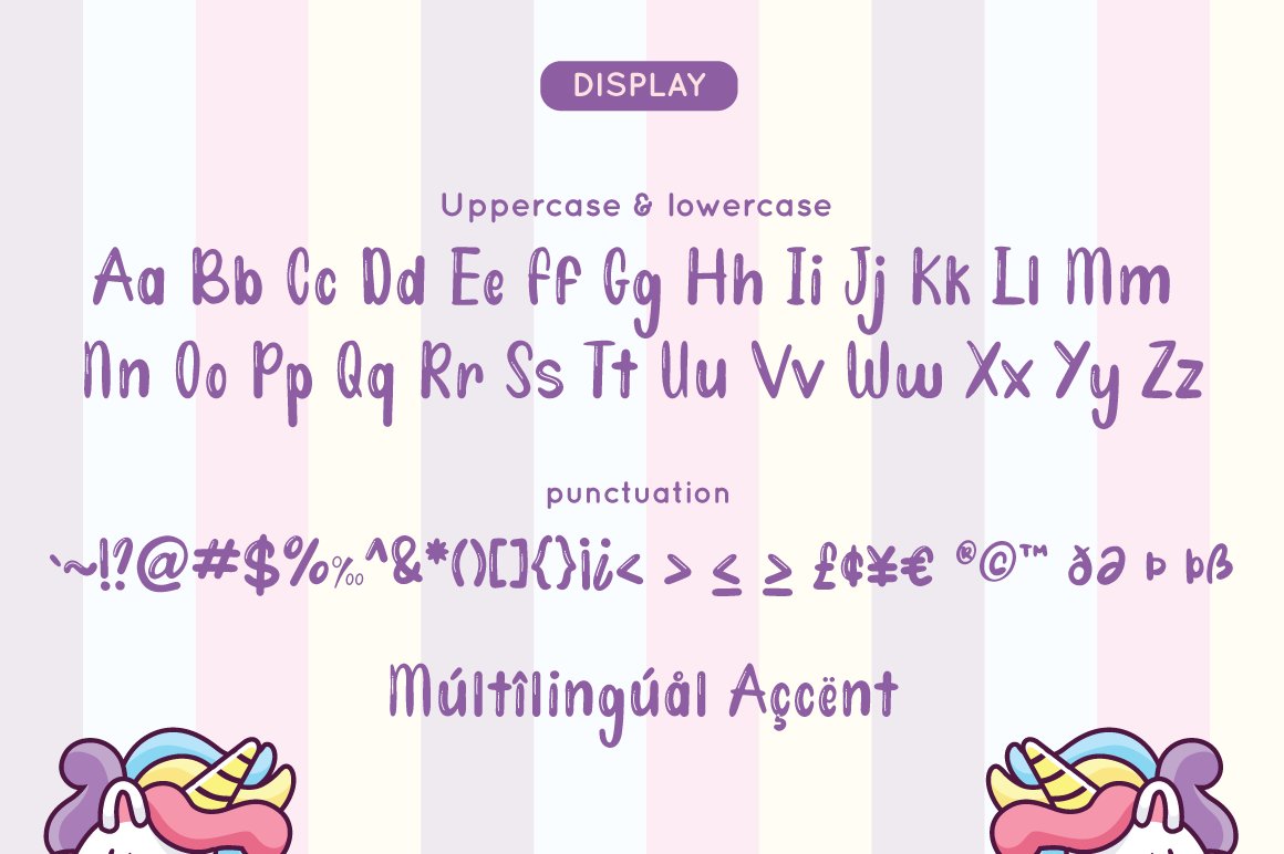 6 cute playful font glyph sheet display version 138