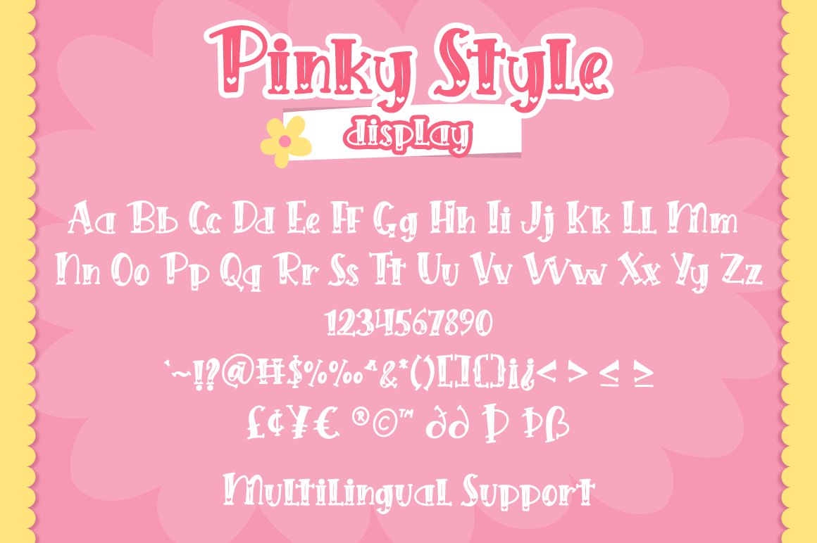 6 pinky style lovely craft font display sheet 96