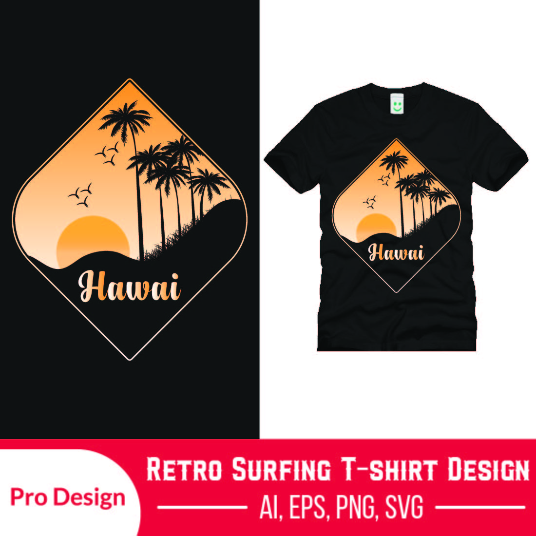 Summer T-Shirts Design| Surfing T-Shirts Design| Retro Vantage T-Shirts Design| cover image.