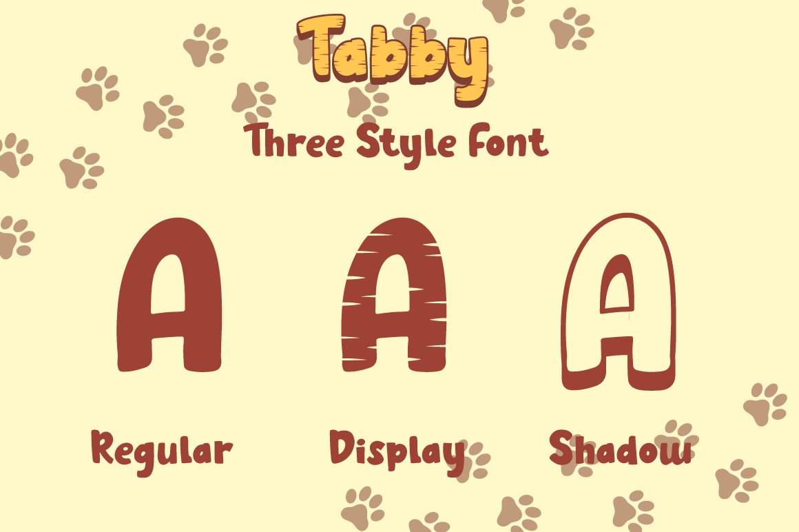 6 tabby three style font 777