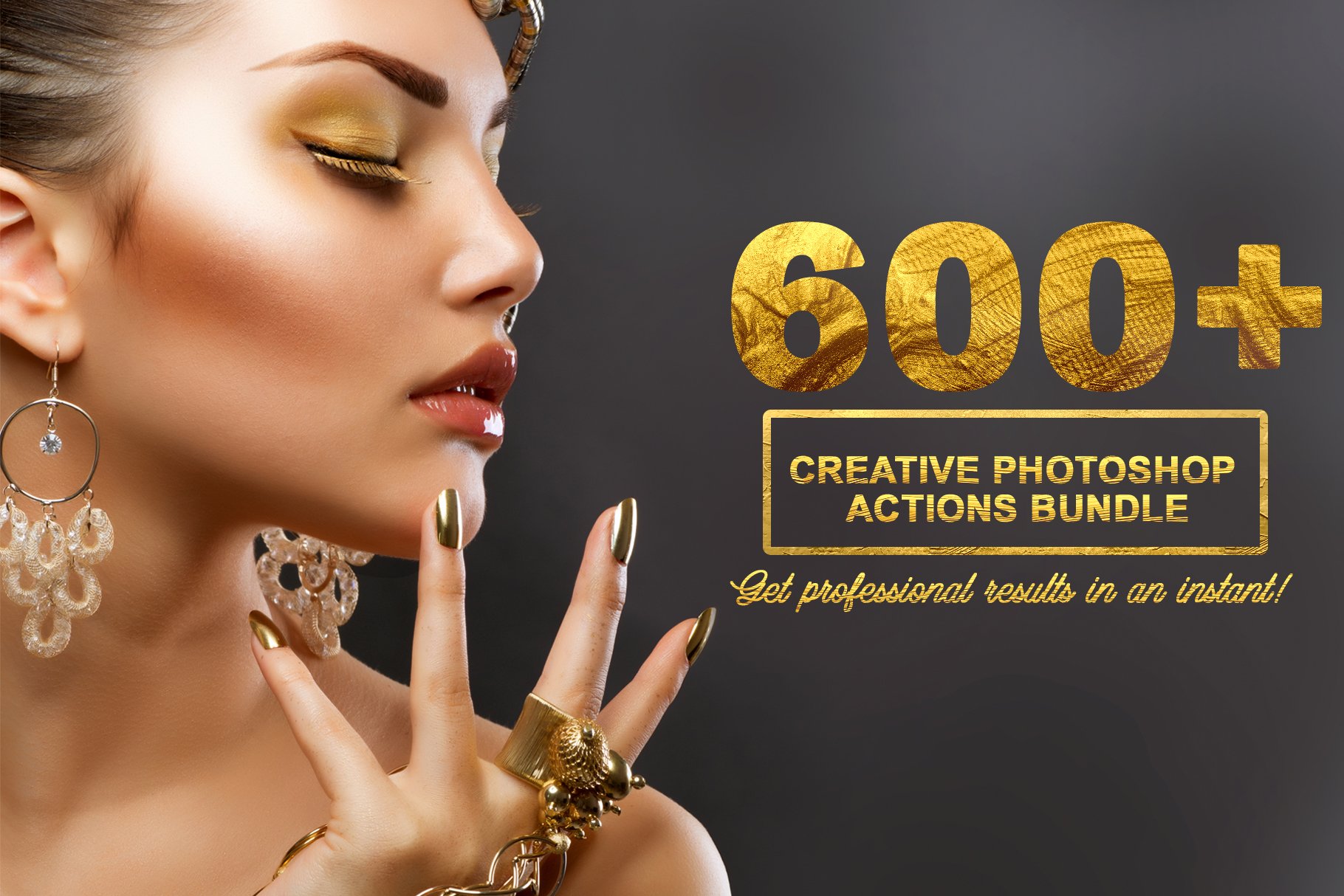 600+ Creative Photoshop Actions Kitcover image.
