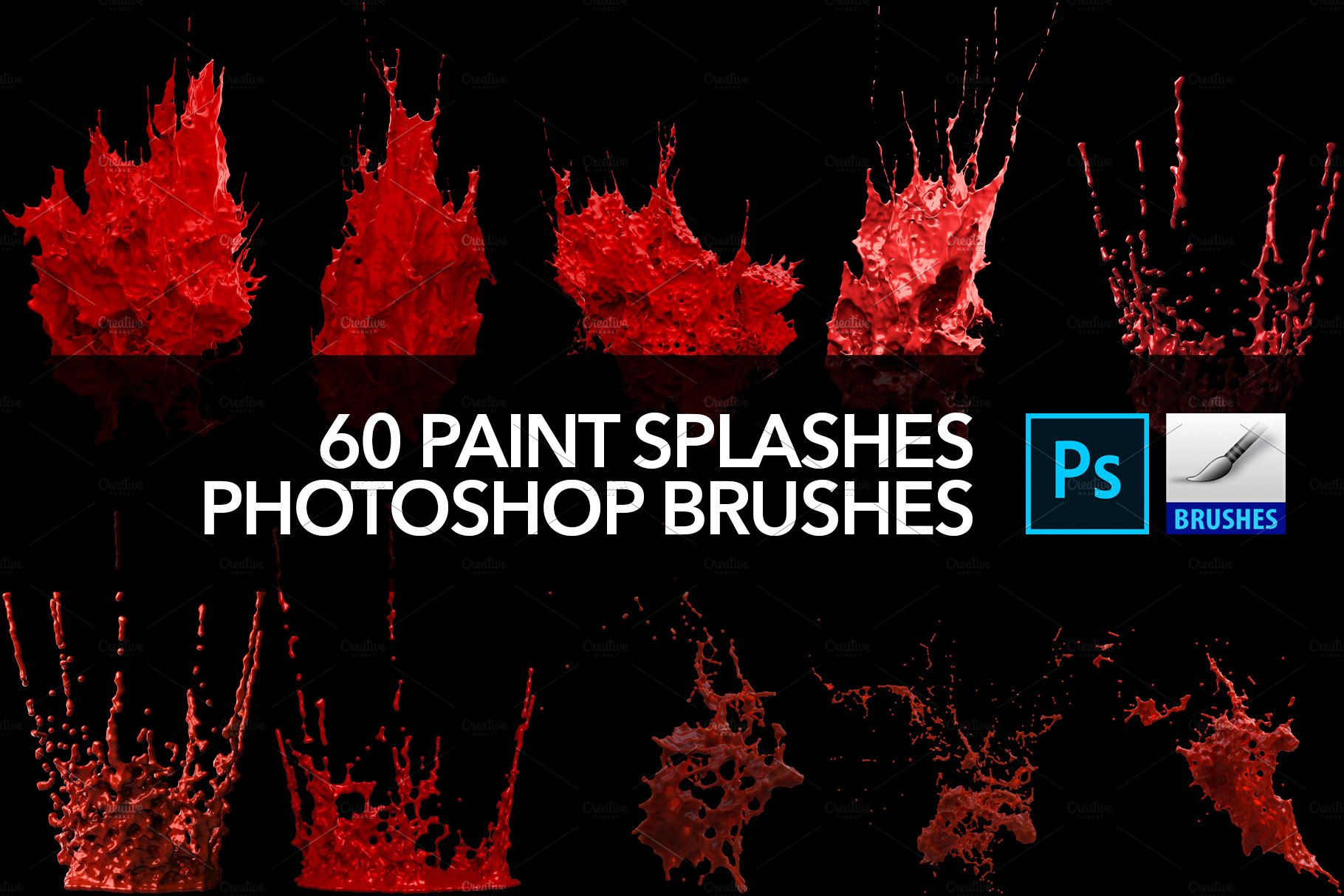 60 paint splash photoshop brushes preview 11 111