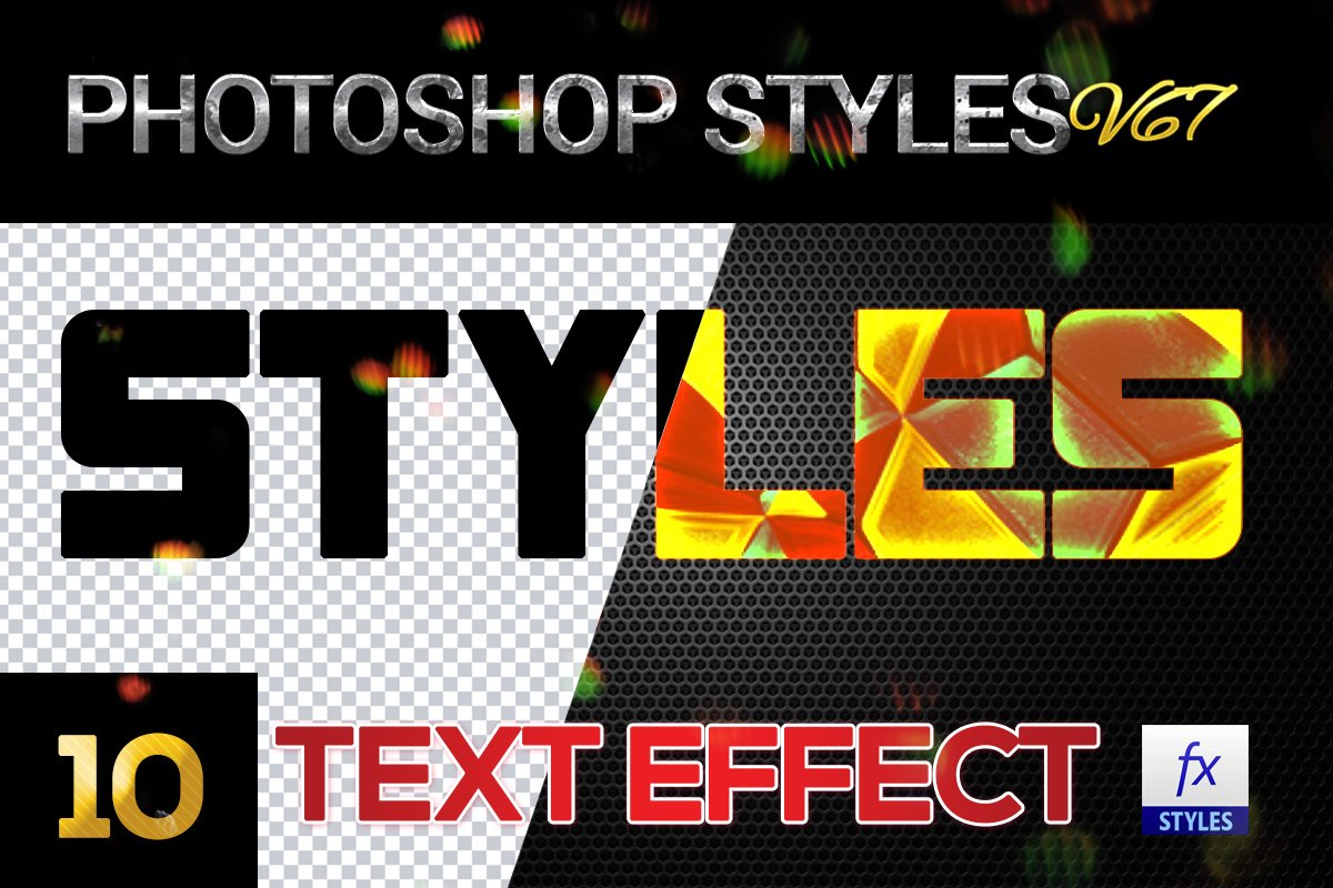 10 creative Photoshop Styles V67cover image.