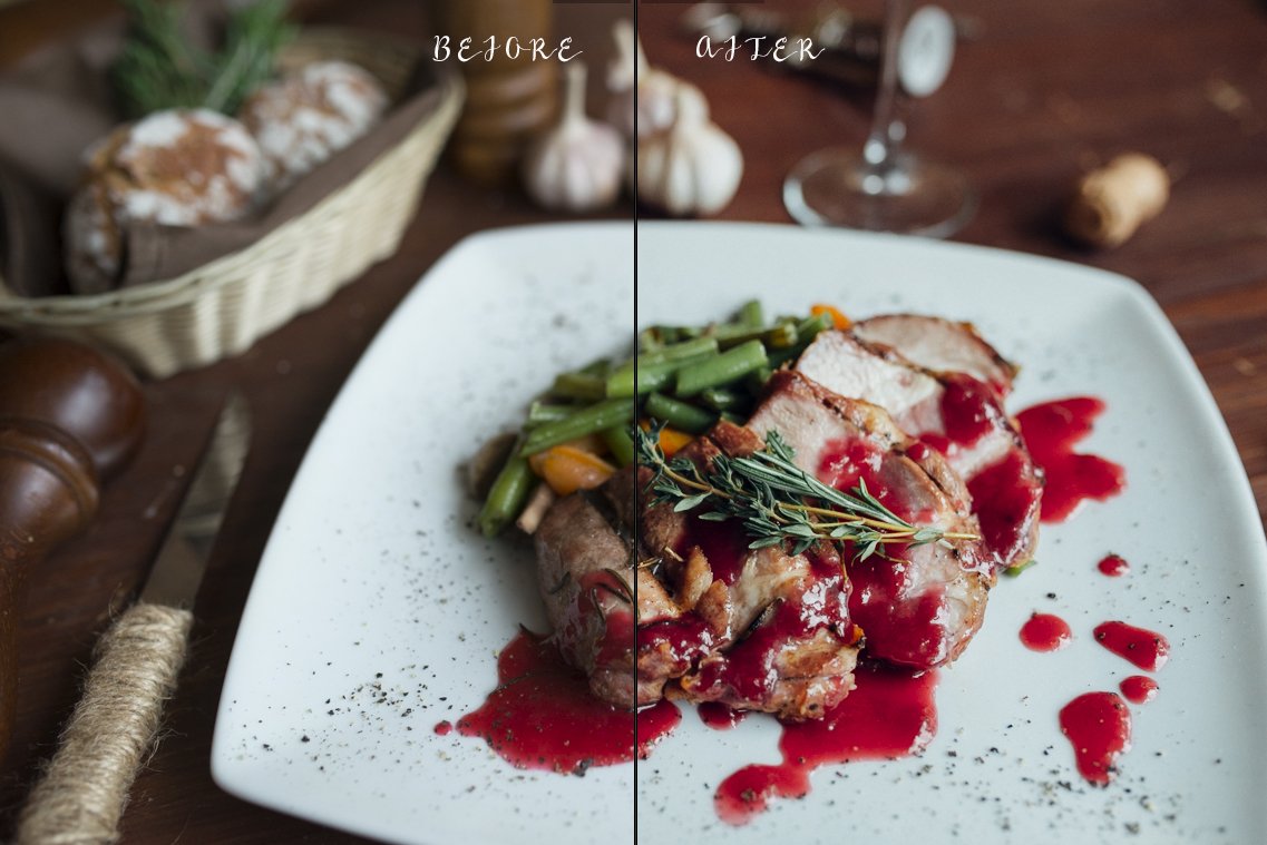 10 Food presets for lightroompreview image.