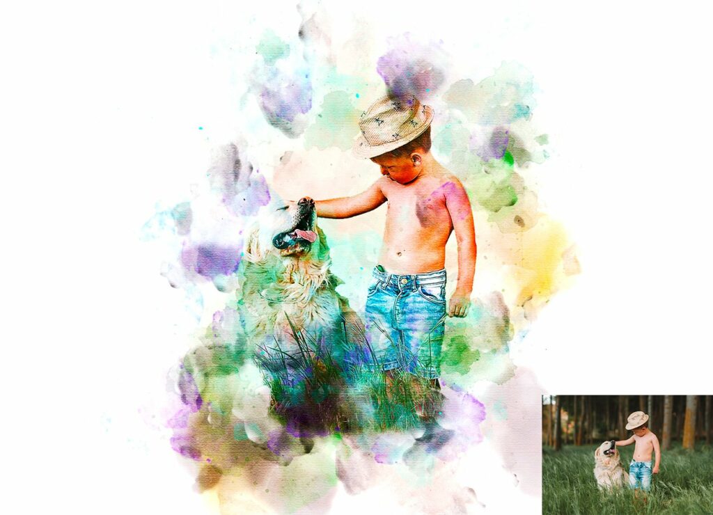 Wet watercolor Art Photoshop Action – MasterBundles