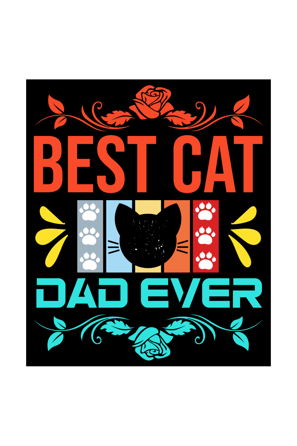 Best Cat Dad Ever pinterest preview image.