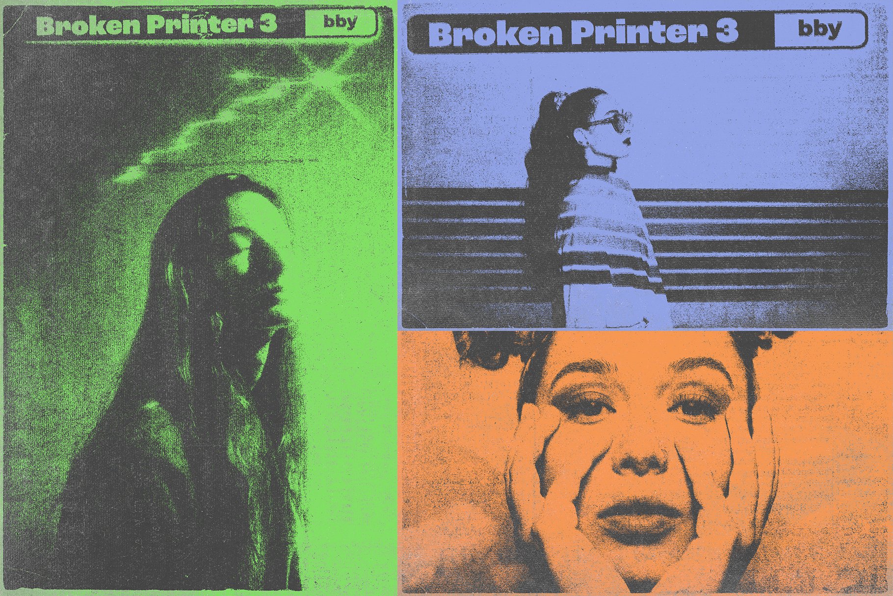 7 80s 90s effect film filter halftone letterpress magazine offset painting photo photoshop poster print retro risograph screenprint vhs vintage zine template 443