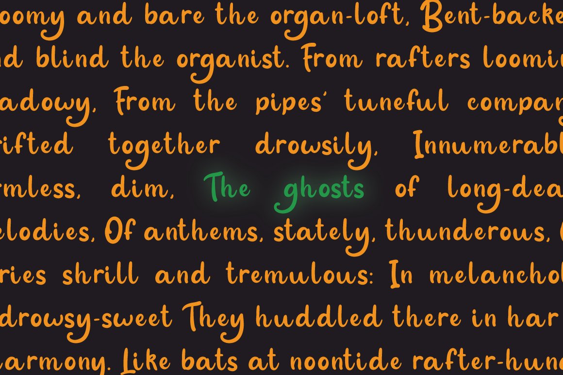 7 halloween poem with neon green on the ghosts 217