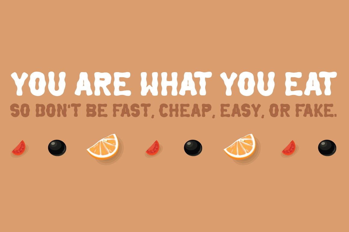 7 healthy food quotes with grapes tomatoes oranges 360