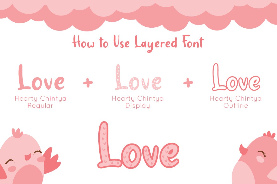 7 how to use layered font hearty chintya 954
