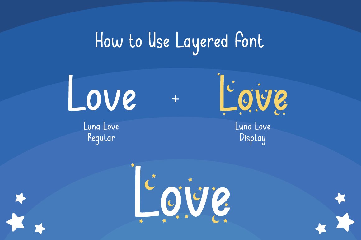 7 how to use layered font luna love 627