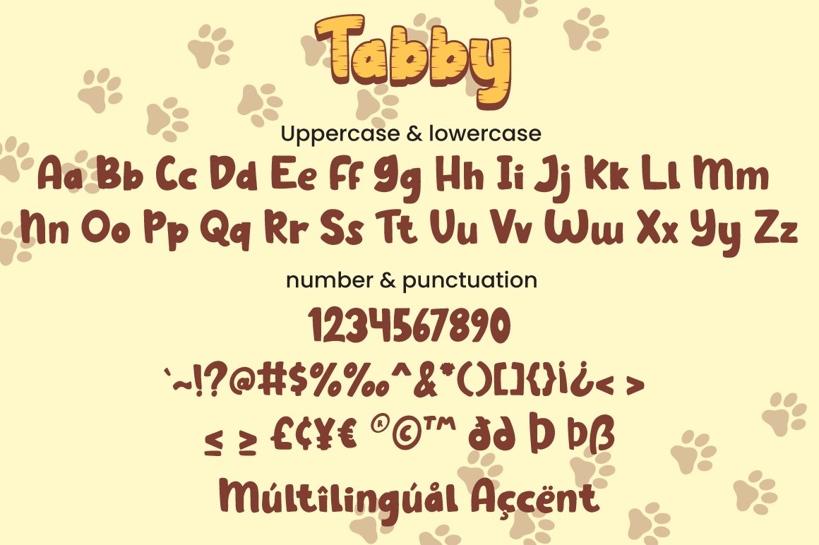 7 tabby layered dsiplay font character sheet 46