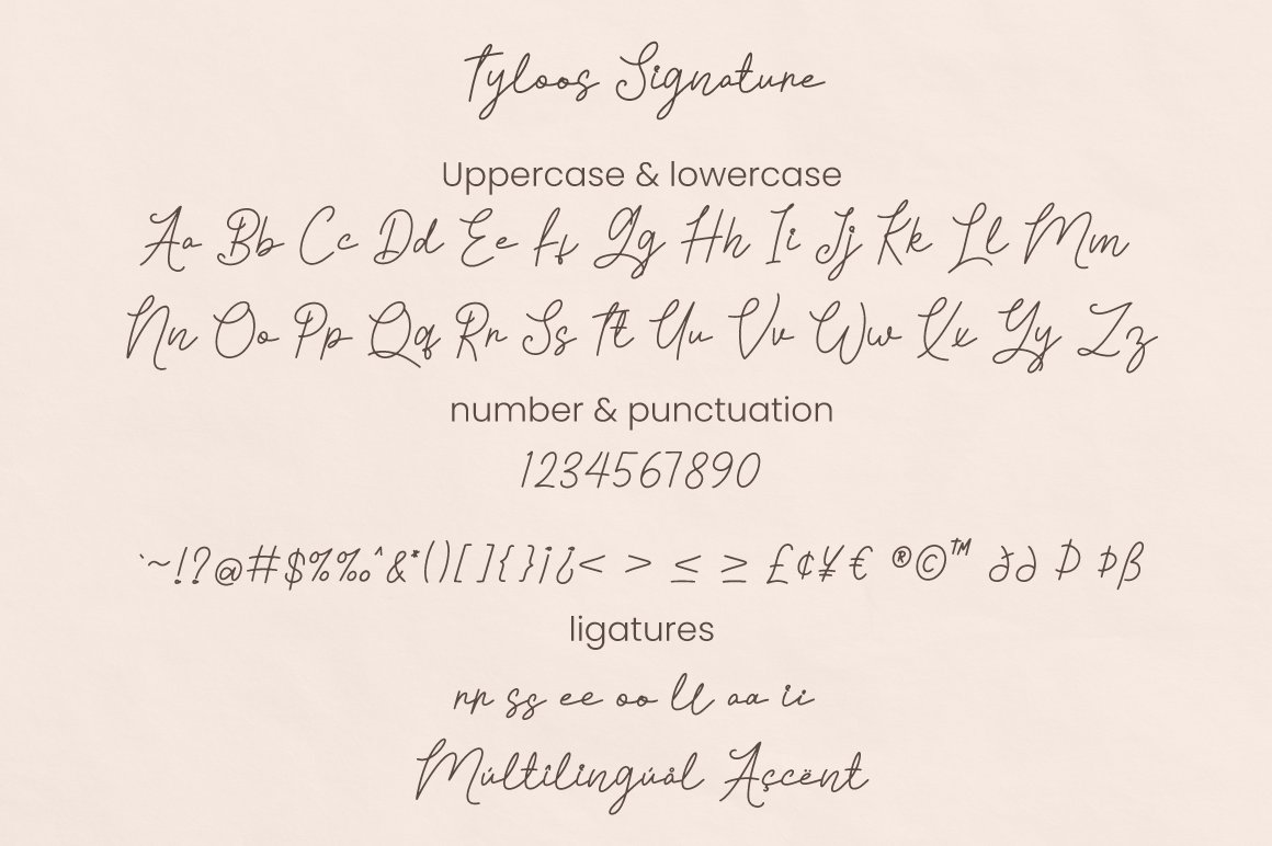 7 tyloos signature font character ligature 179