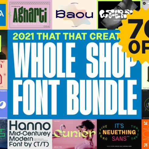 2021 Whole Shop Font Bundle cover image.