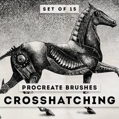 Crosshatching Procreate brushescover image.