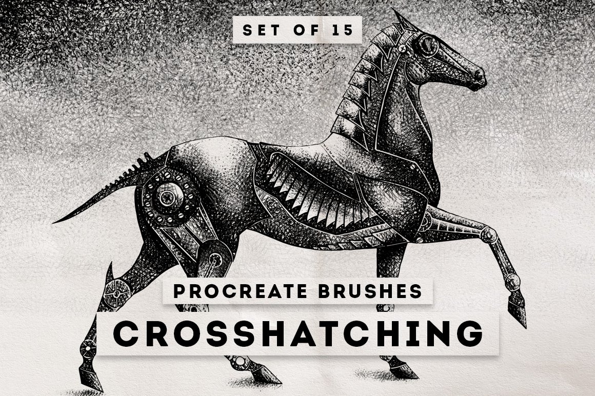 Crosshatching Procreate brushescover image.