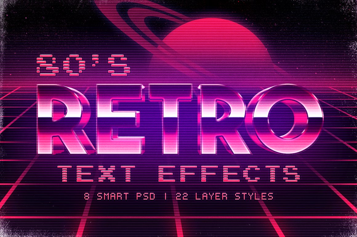 80's inspired Photoshop text effectscover image.