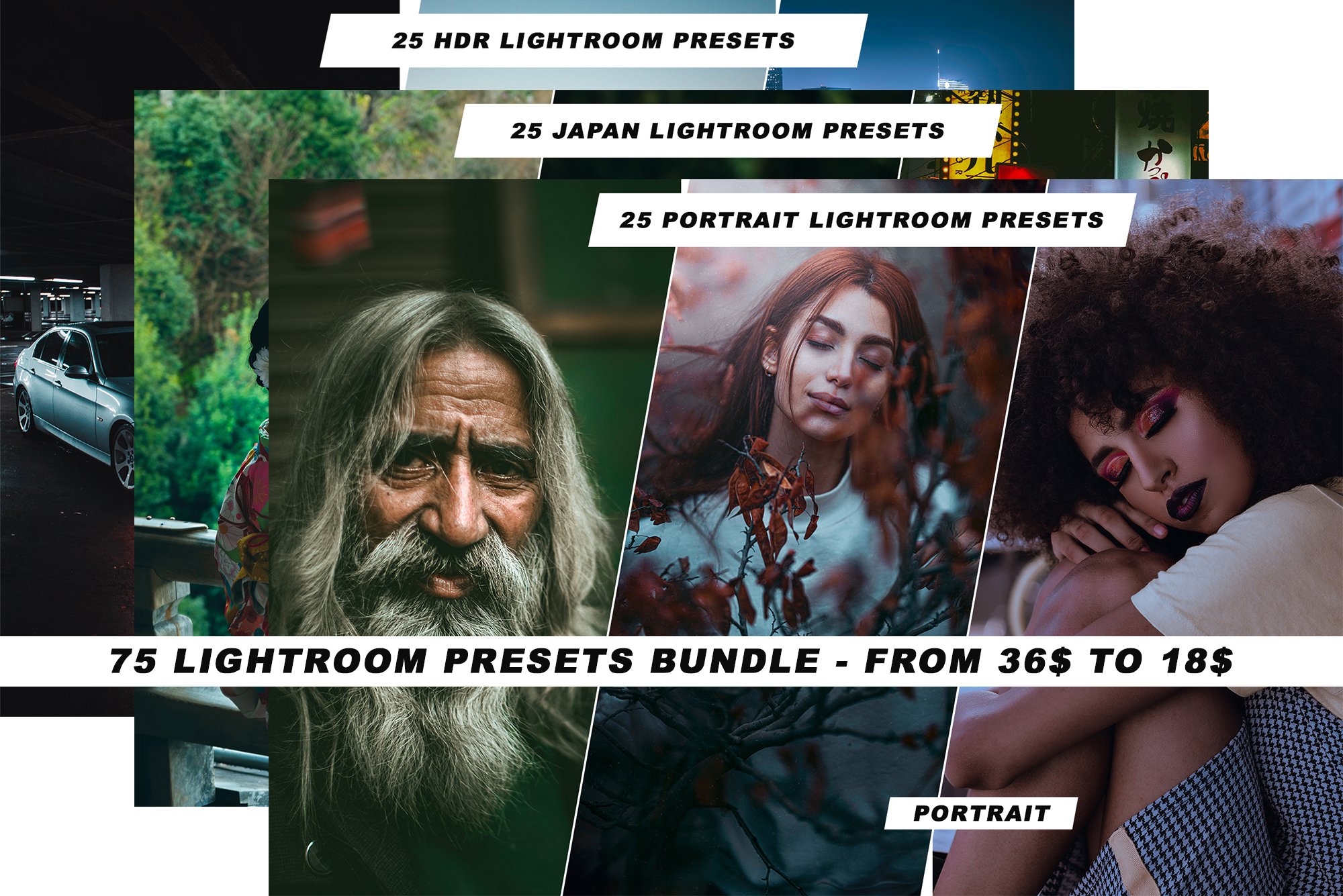 75 Lightroom Presets Bundle 3 IN 1cover image.