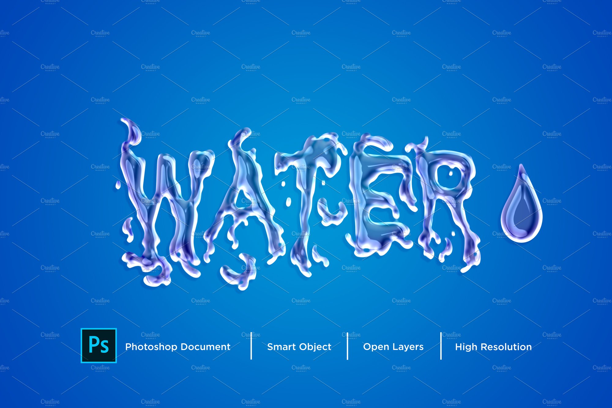 Water Text Effect & Layer Stylecover image.