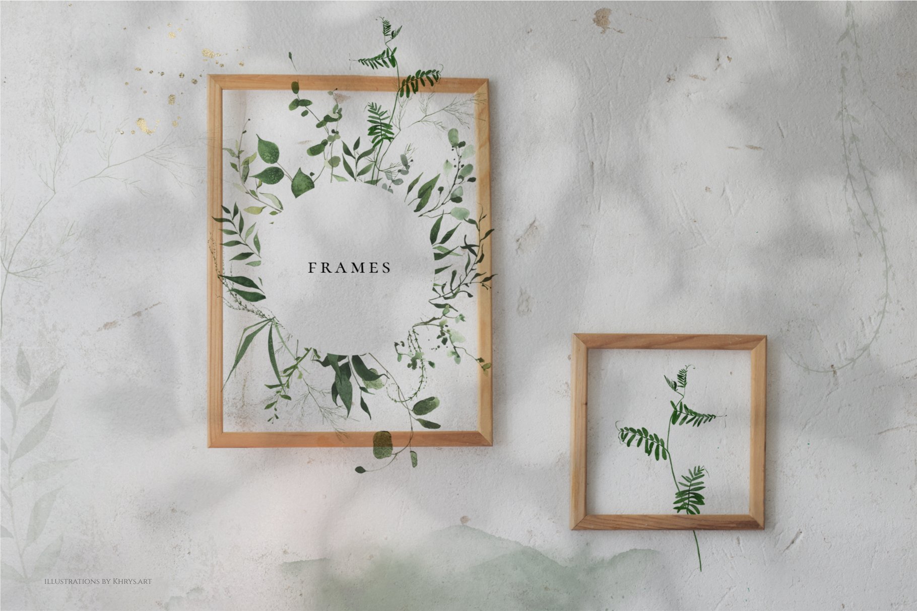 Picture of a frame with a picture of a plant on it.