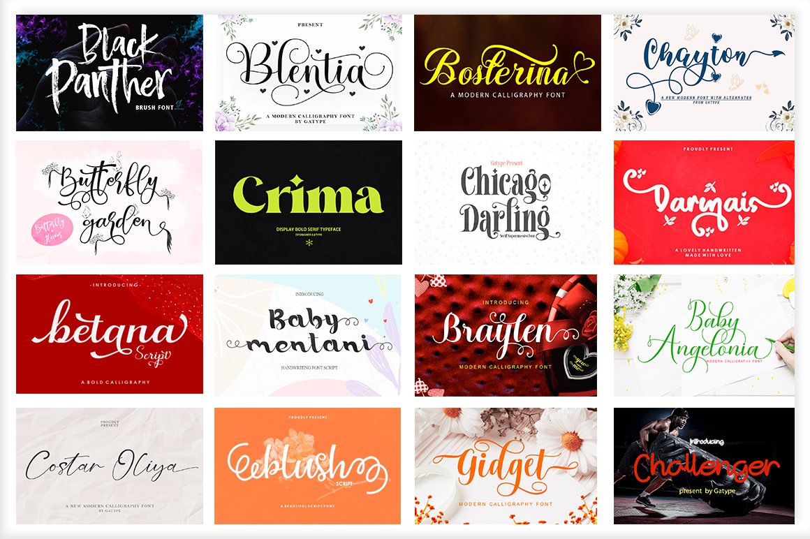 7the huge font bundle by gatype 526