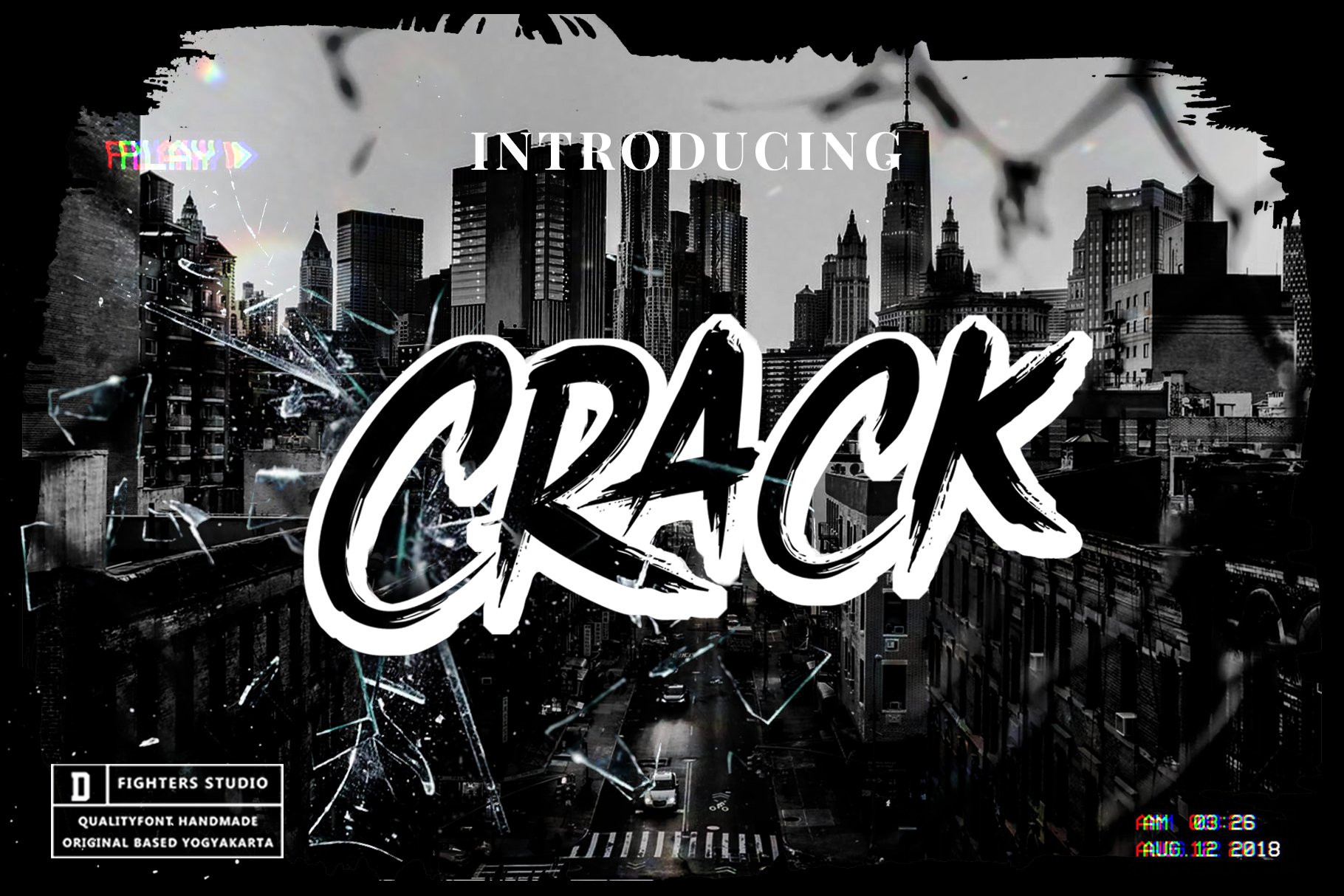Crack brush font cover image.