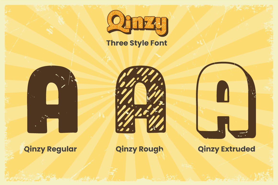 8 qinzy vintage font three style font 190