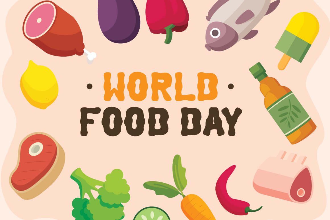 8 world food day with flatlay food meat fruit vegetable 544