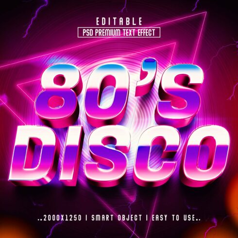 80'S Disco 3D Editable Text Effectcover image.