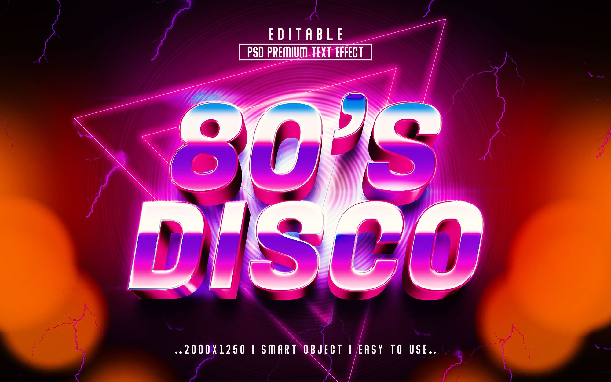 80'S Disco 3D Editable Text Effectcover image.