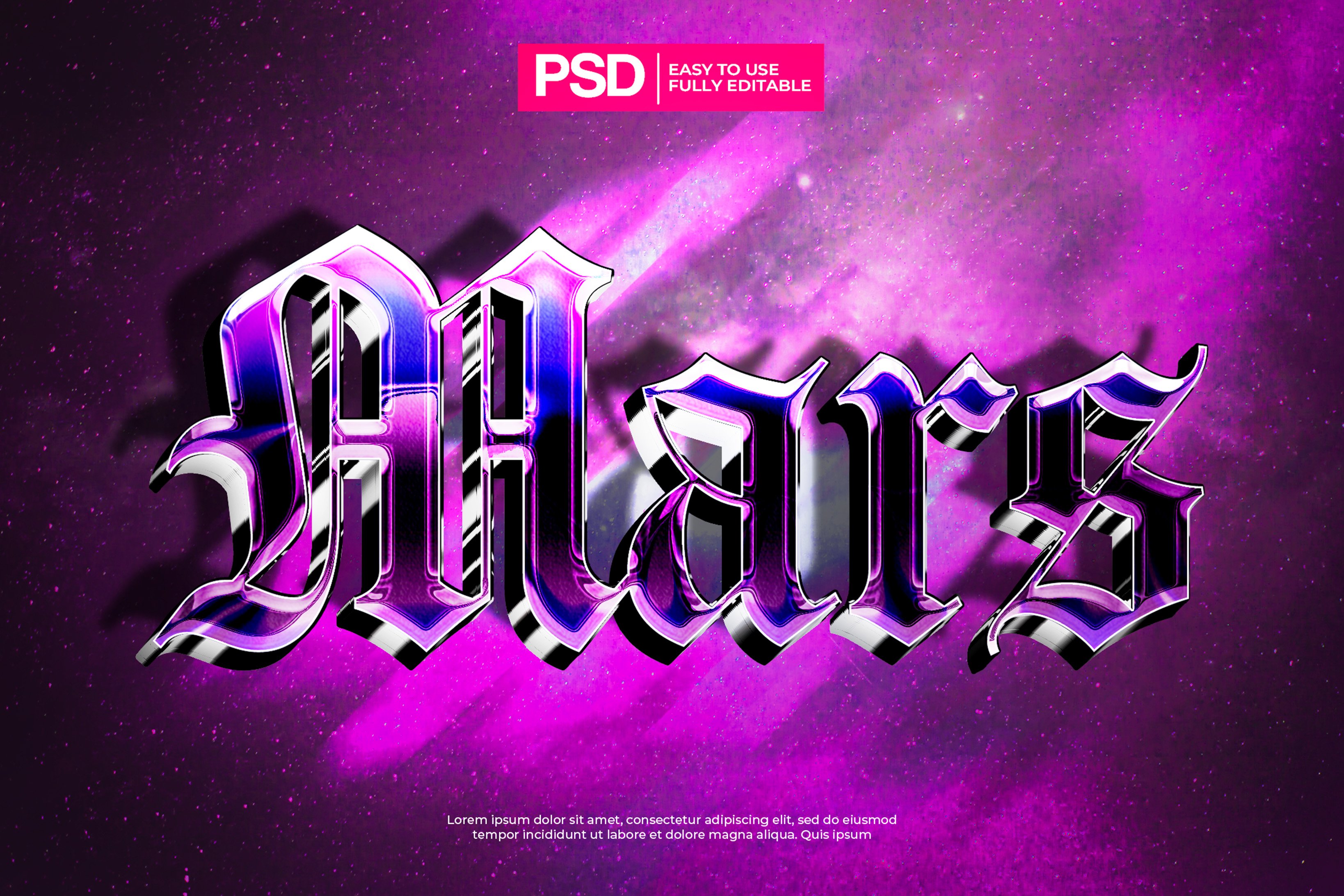 3D Chrome Liquid Text Effectspreview image.