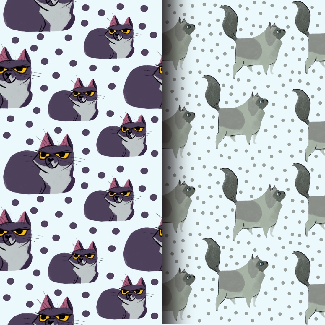 Set of 8 cats pattern preview image.