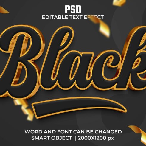 Black Luxury 3d Editable Text Effectcover image.