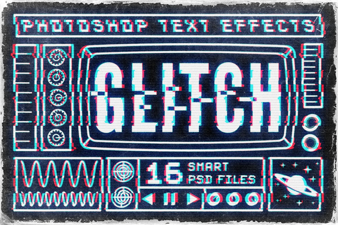 Glitch text effects for Photoshopcover image.