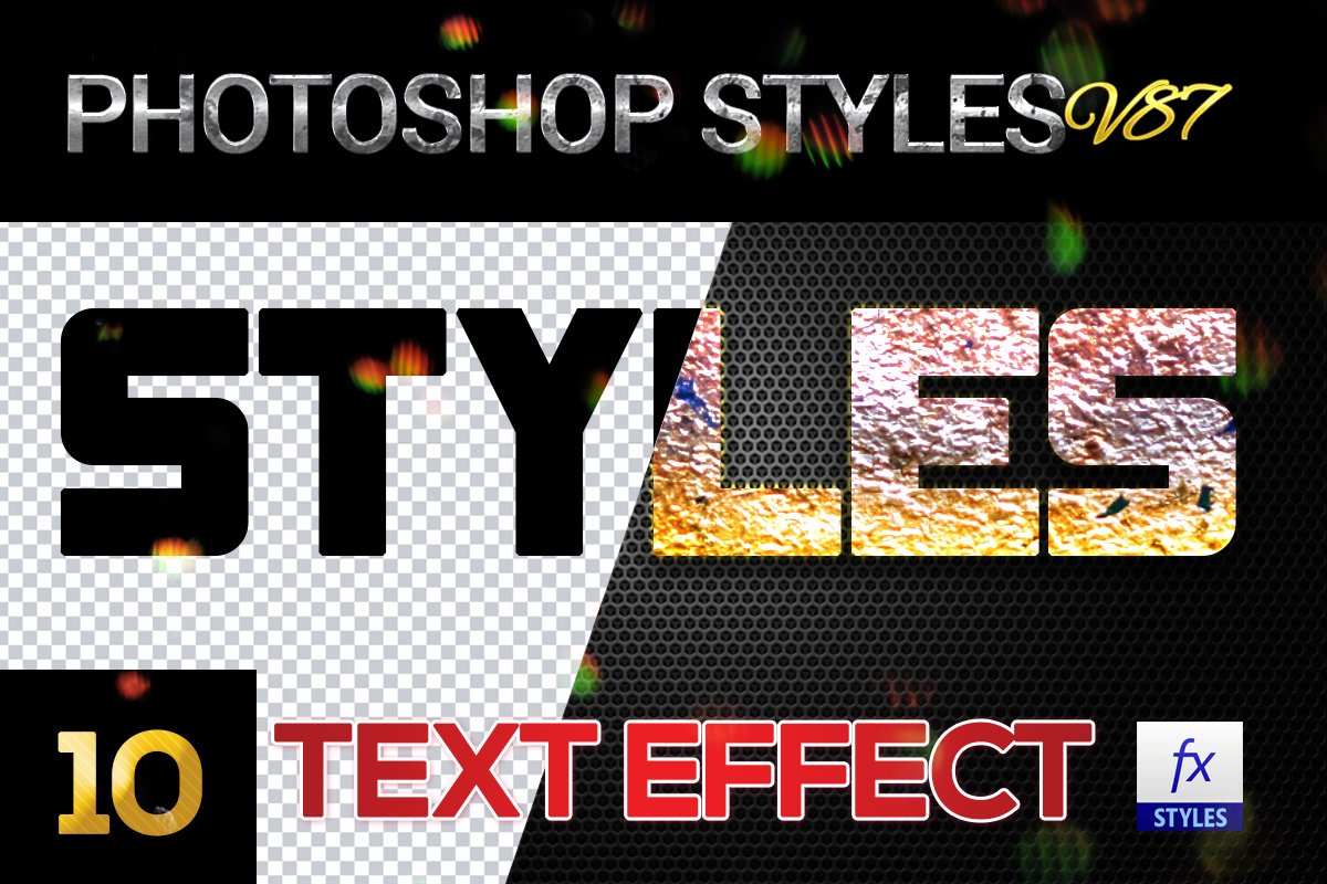 10 creative Photoshop Styles V87cover image.
