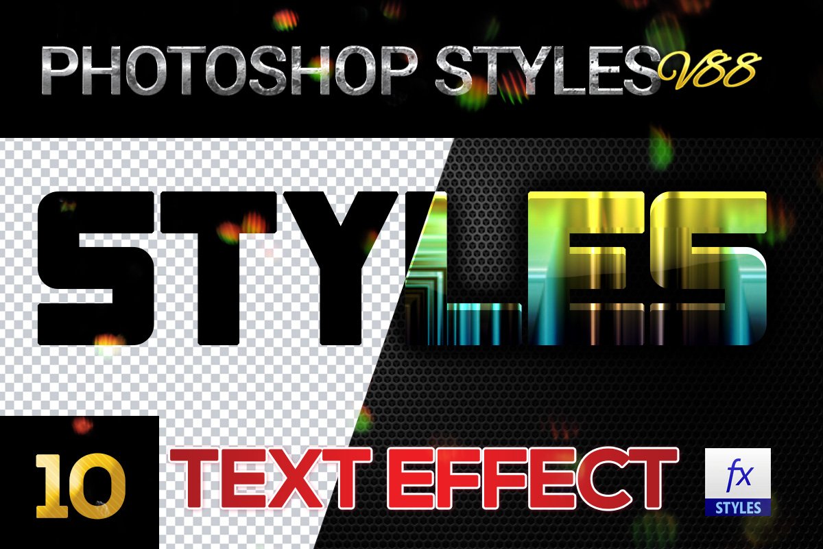 10 creative Photoshop Styles V88cover image.