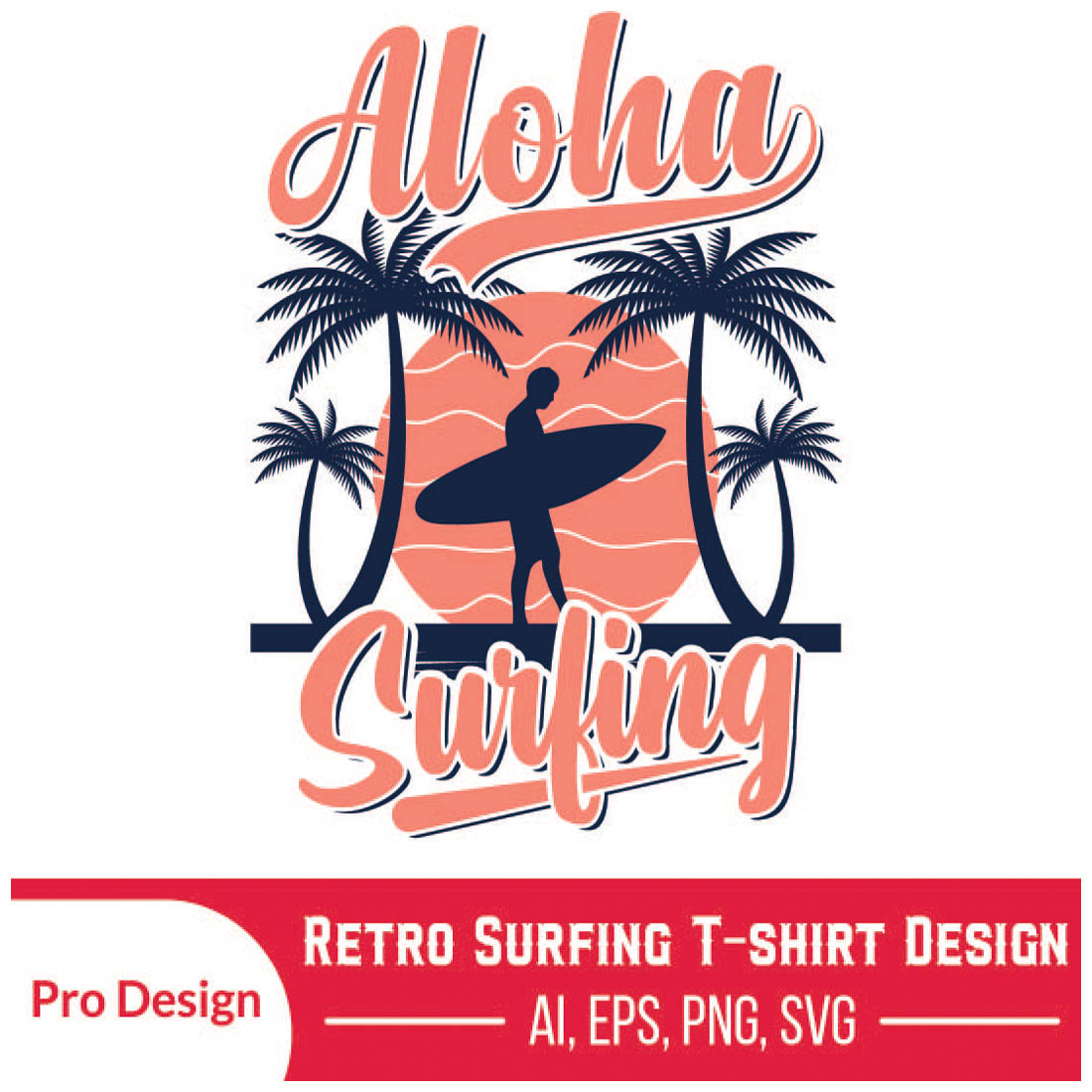 Summer T-Shirts Design| Surfing T-Shirts Design| Retro Vantage T-Shirts Design| cover image.