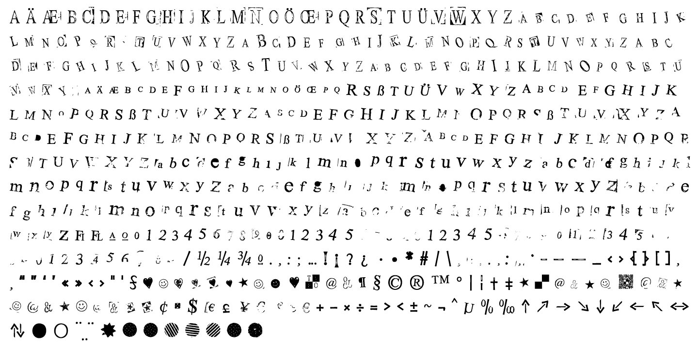 8 rough stamp times font sample 57