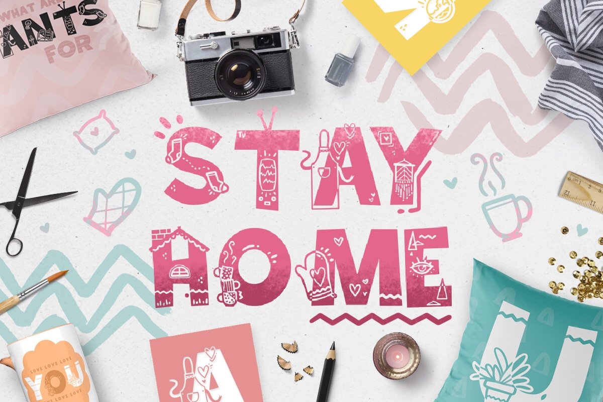 Stay Home - Doodle Font cover image.