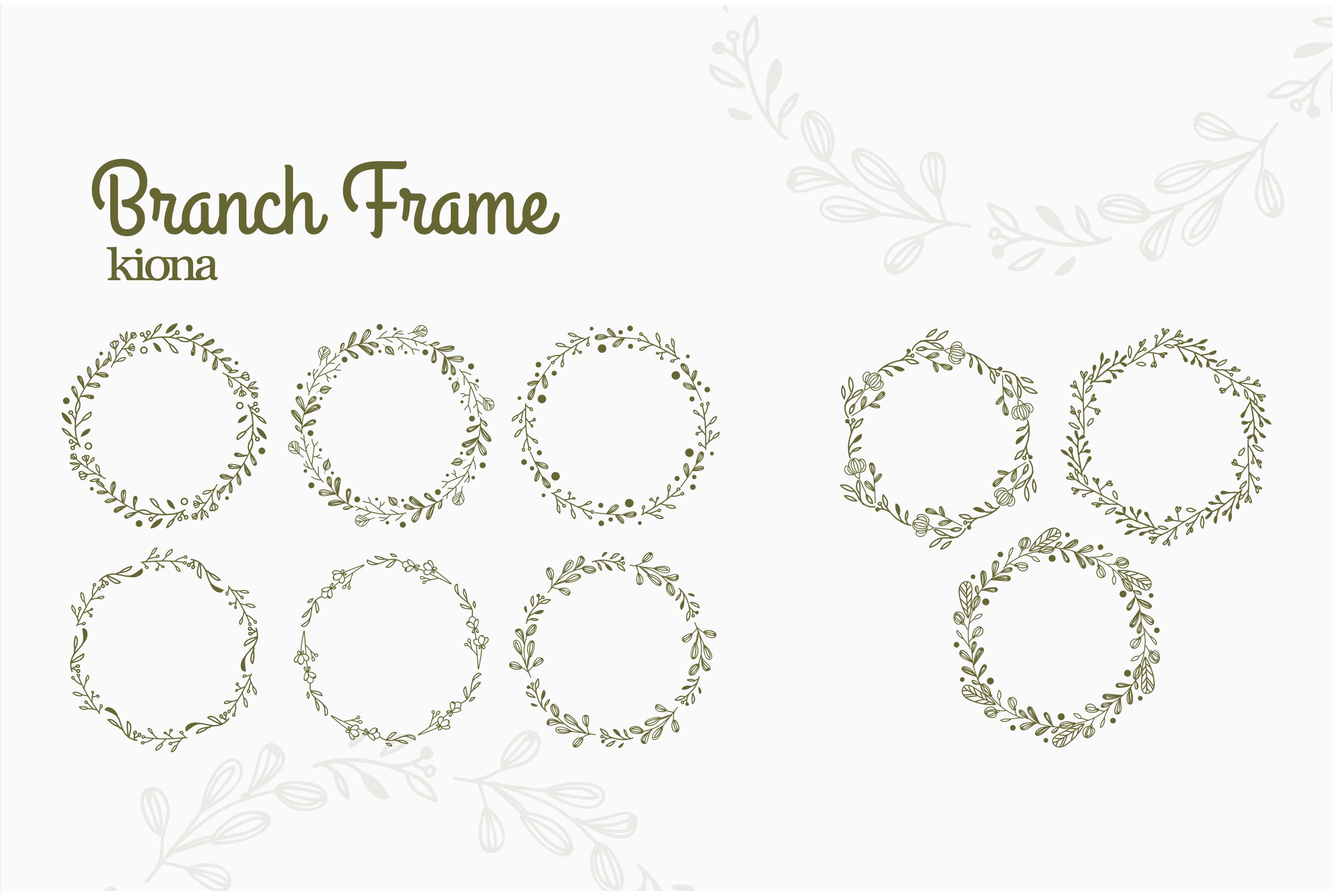Bunch of circular frames with leaves on them.