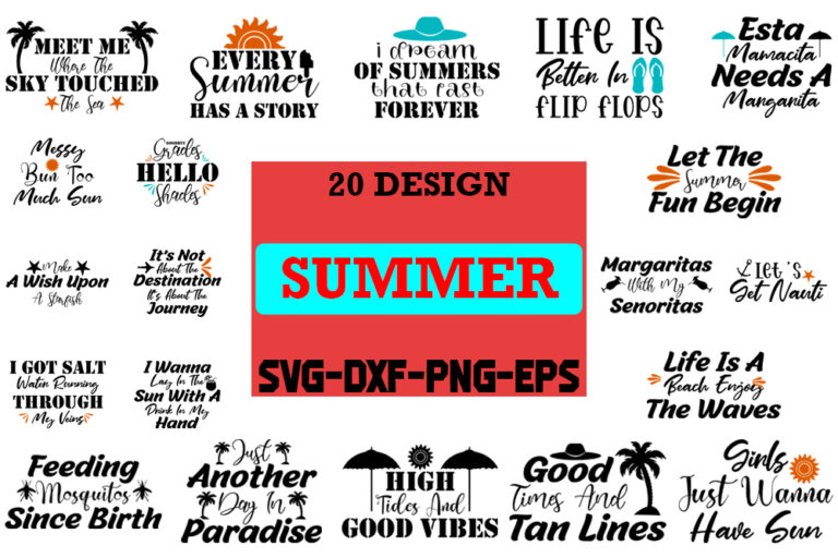 summer Quotes tshirt Design Bundle,