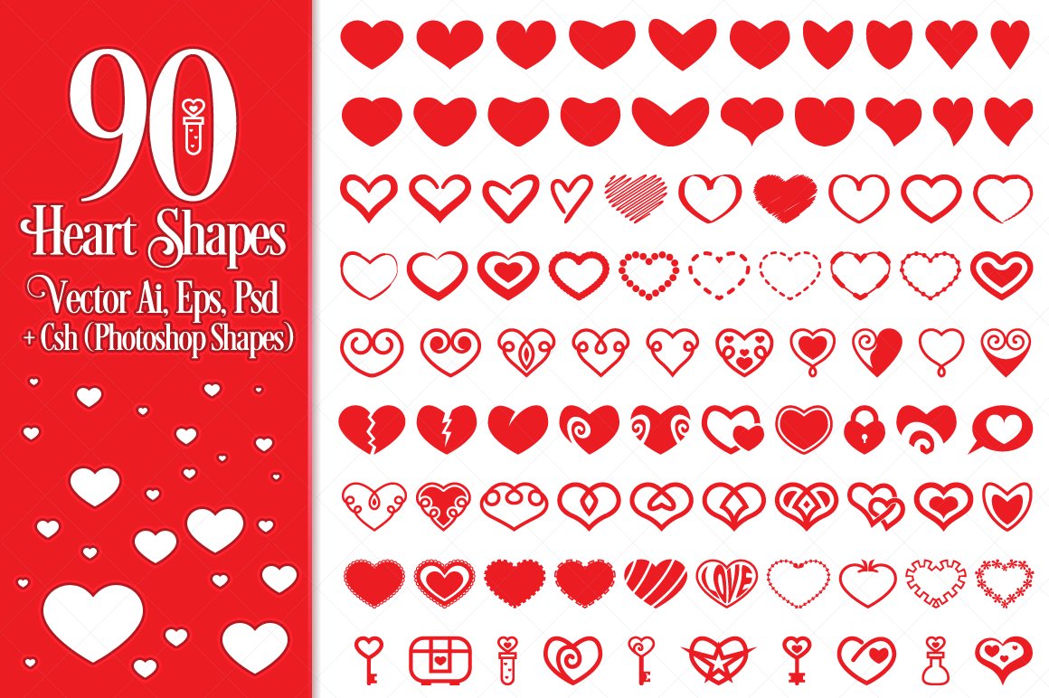 90 Vector Heart Shapescover image.