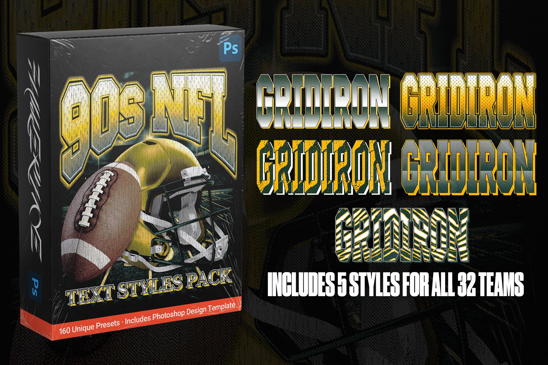 90s NFL Text Styles Pack • Vol 1cover image.