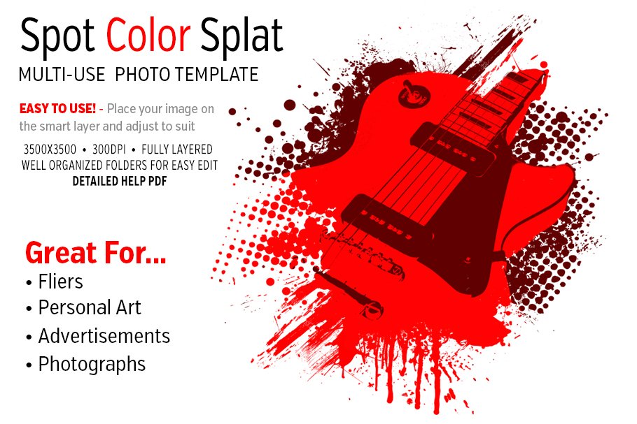Spot Color Splat Photo Templatecover image.