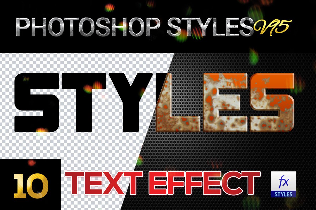10 creative Photoshop Styles V95cover image.