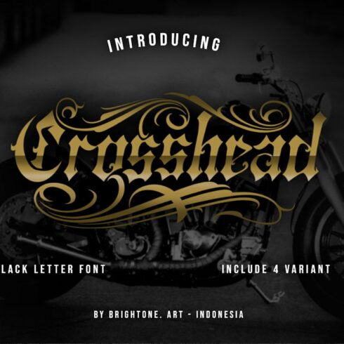 Crosshead - Blackletter type font cover image.